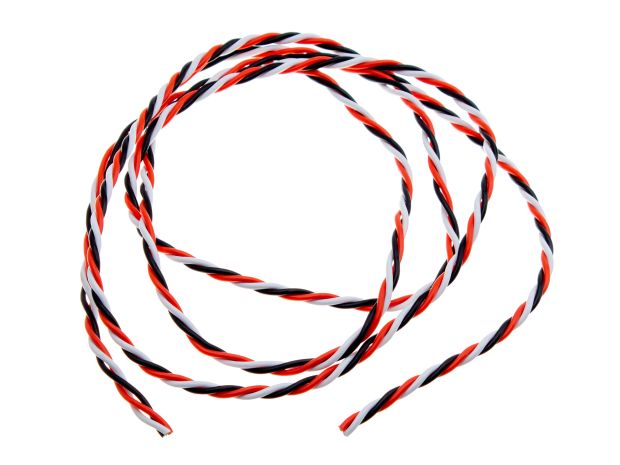 Сплетений дріт для сервомеханізмів 26AWG 1м (чорний,червоний,білий), Світлина 1