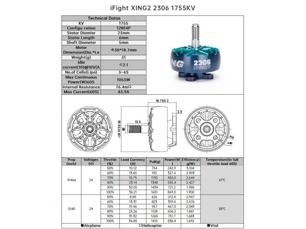 Двигун безколекторний iFlight XING2 2306-1755kv, Світлина 5
