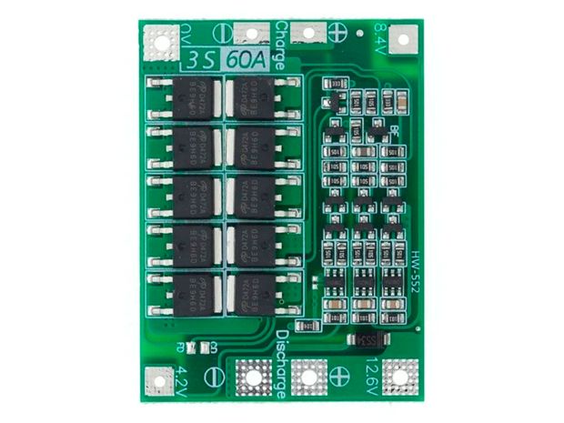 Модуль BMS для контролю заряду/розряду 3S 18650 Li-Ion акумуляторів (60A), Світлина 1