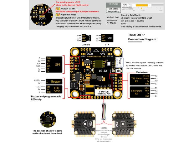 T-Motor F722 PRO II (польотний контролер F7 + регулятор 4в1 F55A), Світлина 9