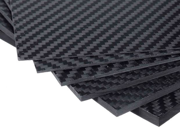 Пластина карбонова 1мм x 500мм x 400мм (3K Twill плетіння), Світлина 1