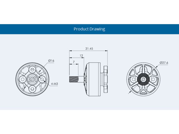 Двигун безколекторний T-Motor Velox V2207.5-1750kv V2, Світлина 4