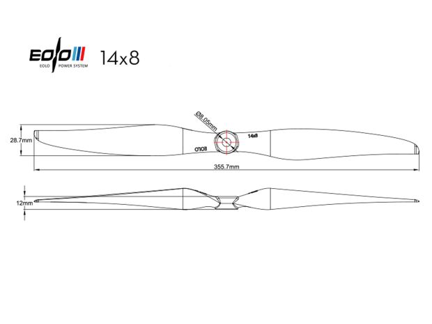 Пропелер SunnySky Eolo 14x8E, Світлина 3
