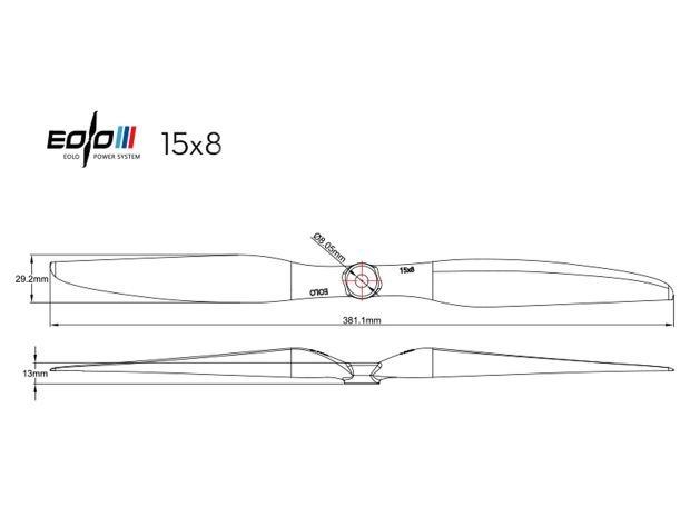 Пропелер SunnySky Eolo 15x8E, Світлина 3