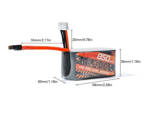 Акумулятор BetaFPV LAVA 850mAh 4S 100C, Світлина 3