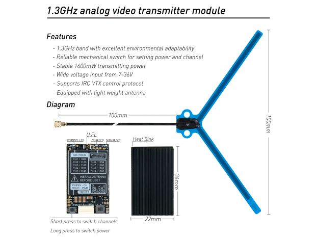 Відеоперадавач Hobbyporter 1.3GHz 1.6W 9Ch, Світлина 3