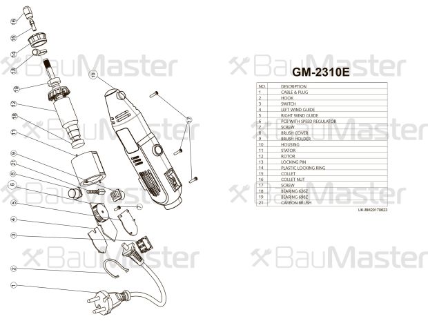 Гравер електричний BauMaster GM-2310F (200Вт), Світлина 4