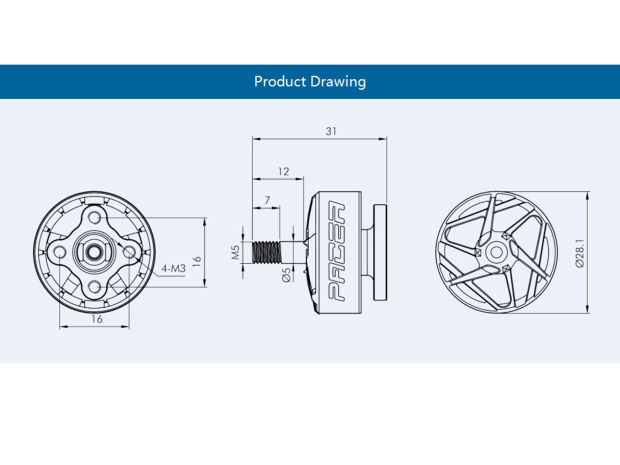 Двигун безколекторний T-Motor Pacer P2207-2550kv V3, Світлина 4