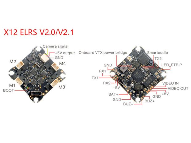 Польотний контролер Happymodel X12 AIO F4 12A 5.8ГГц (ELRS 2.4ГГц), Світлина 4