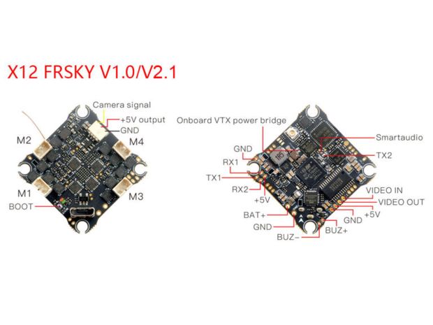 Польотний контролер Happymodel X12 AIO F4 12A 5.8ГГц (FrSky D8/D16), Світлина 4