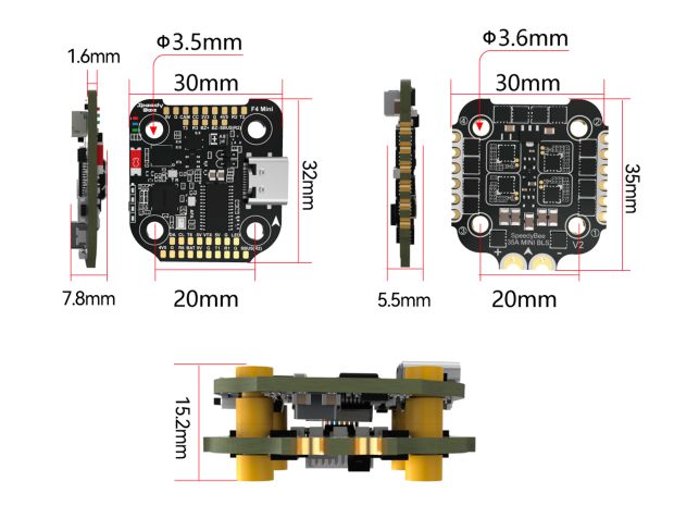 SpeedyBee F405 Mini (польотний контролер F4 + регулятор 4в1 35A), Світлина 8