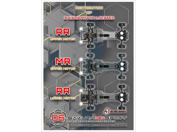 Комплект шасі для дрифту 3Racing Sakura D6 1/10 (KIT), Світлина 4