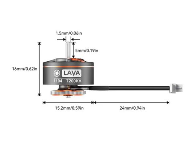 Двигун безколекторний BetaFPV LAVA 1104-7200kv (дріт 24мм), Світлина 3