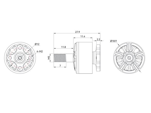 Двигун безколекторний T-Motor Velox V1507-3800kv (4S), Світлина 6