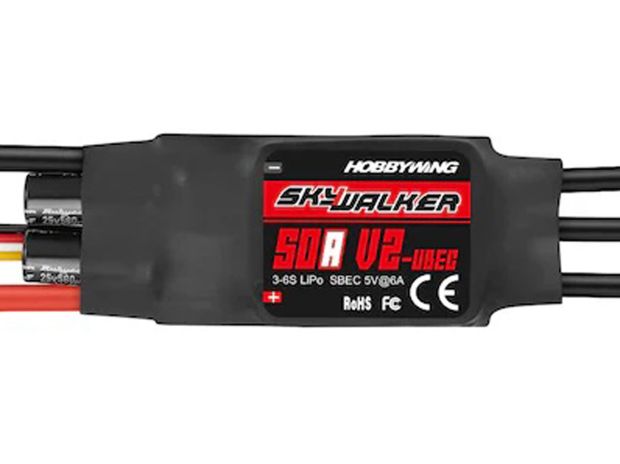 Регулятор безколекторний Hobbywing SkyWalker 50A V2 (3-6S), Світлина 1