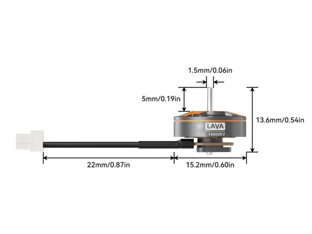 Двигун безколекторний BetaFPV LAVA 1102-14000kv (дріт 22мм), Світлина 4