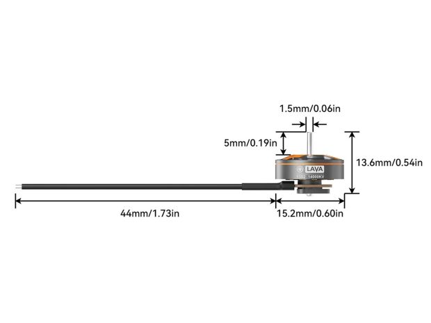 Двигун безколекторний BetaFPV LAVA 1102-14000kv (дріт 44мм), Світлина 3