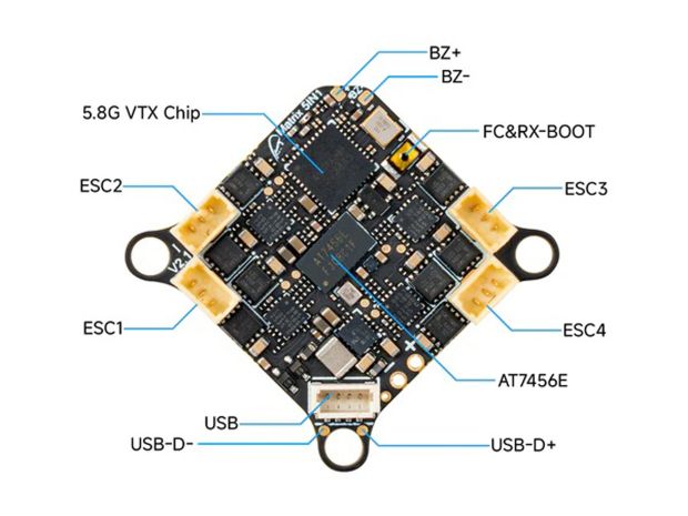 Польотний контролер BetaFPV G4 Matrix 1S 5в1 (ELRS 2.4ГГц), Світлина 4