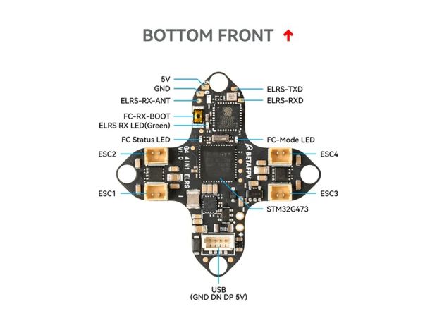 Польотний контролер колекторний BetaFPV G4 Matrix V1.1 4в1 (ELRS 2.4ГГц), Світлина 4