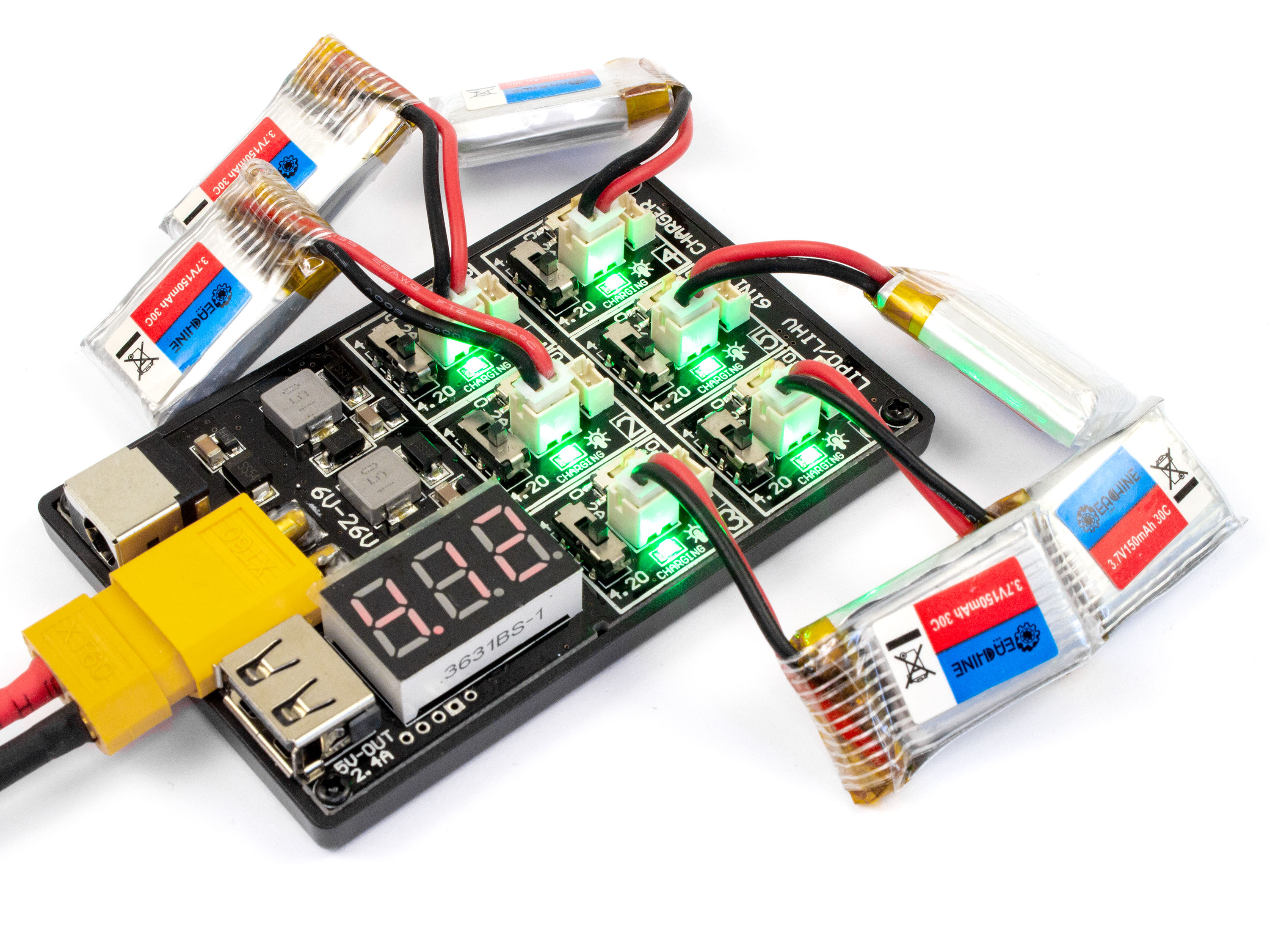 Зарядний пристрій AKK для 6-ти 1S LiPo/LiPoHV акумуляторів (світлина #5)