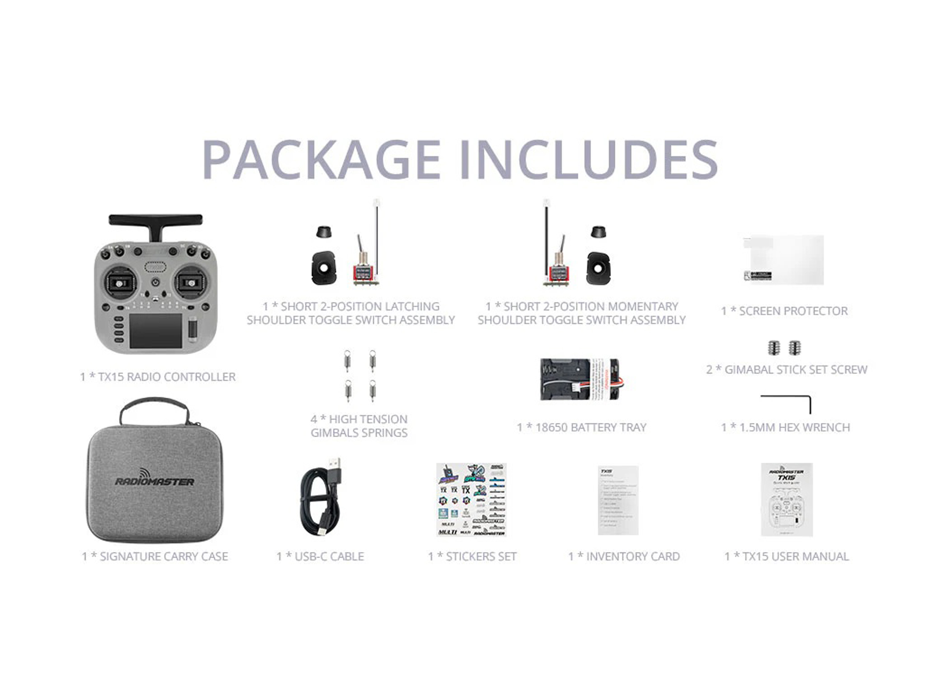 Радіоапаратура RadioMaster TX15 Iron Grey (ELRS 2.4ГГц/900МГц) (світлина #9)