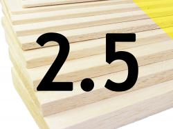 Пластина бальзова 2.5x100x1000мм (Легка)