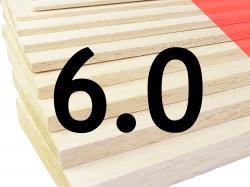 Пластина бальзова 6x100x1000мм (Важка)