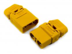 Роз’єм нейлоновий XT90 AMASS з ізолюючою насадкою (пара) (жовтий)