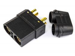 Роз’єм нейлоновий XT90 з ізолюючою насадкою чорний (мама)