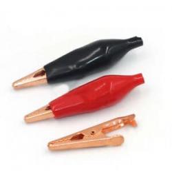 Медные зажимы мини крокодил в изоляции 35 мм (Пара)