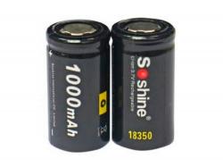 Акумулятор Soshine Li-Ion 18350 1000mAh 3.7V (2шт)
